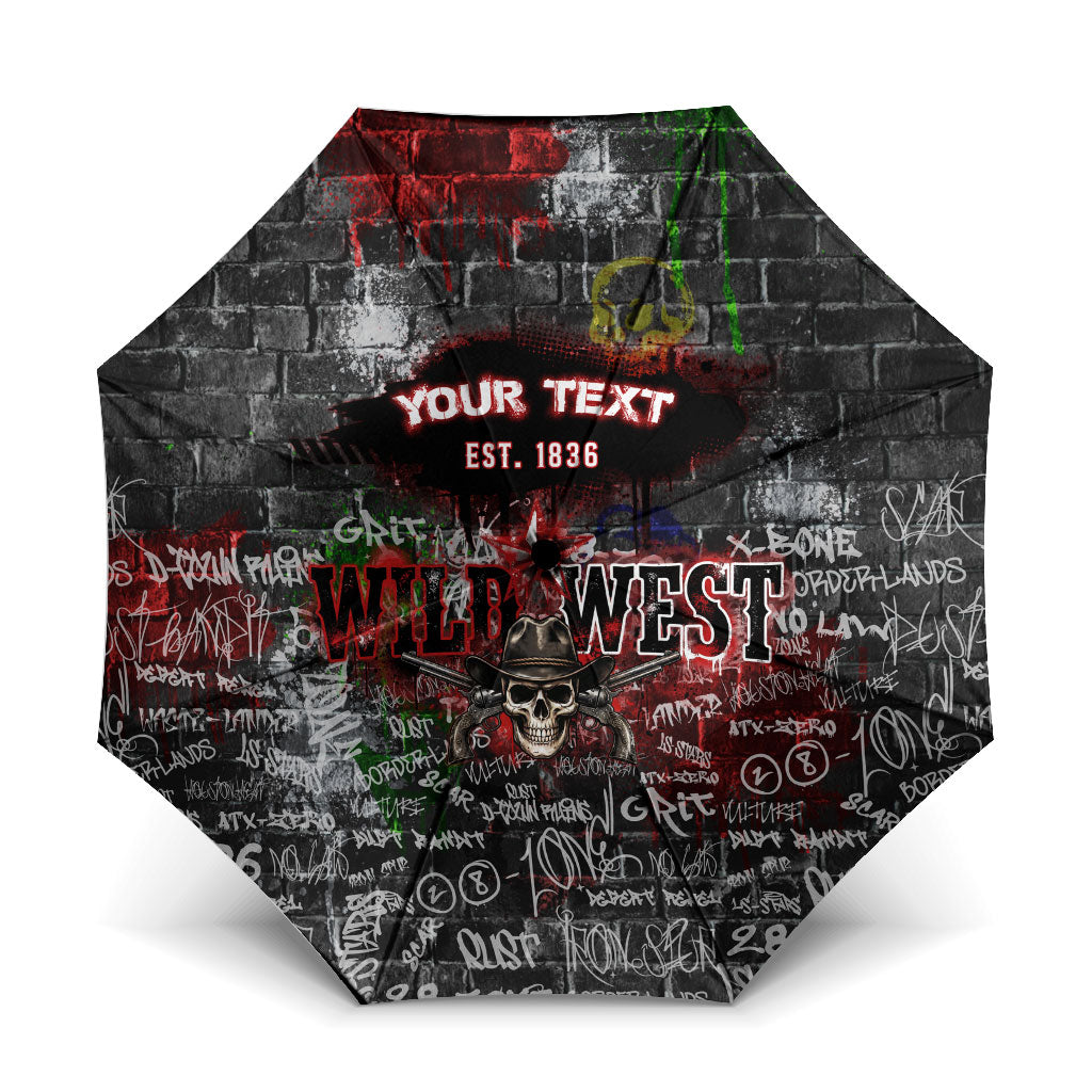 Personalized Wild West Borderlands Umbrella Urban Street Graffiti Art Skull Scorpion Symbols