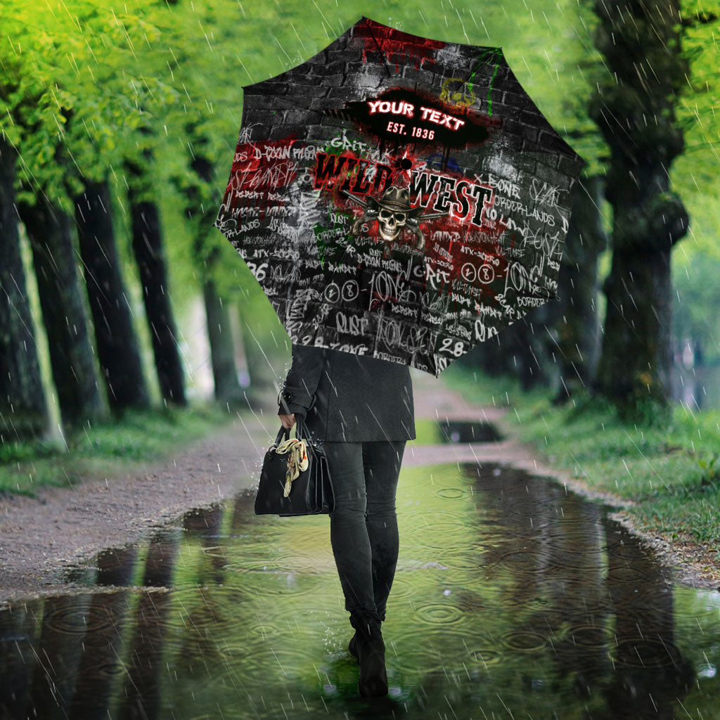 Personalized Wild West Borderlands Umbrella Urban Street Graffiti Art Skull Scorpion Symbols