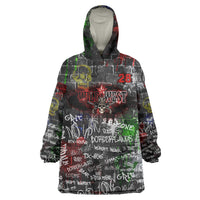 Personalized Wild West Borderlands Wearable Blanket Hoodie Urban Street Graffiti Art Skull Scorpion Symbols