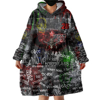 Personalized Wild West Borderlands Wearable Blanket Hoodie Urban Street Graffiti Art Skull Scorpion Symbols