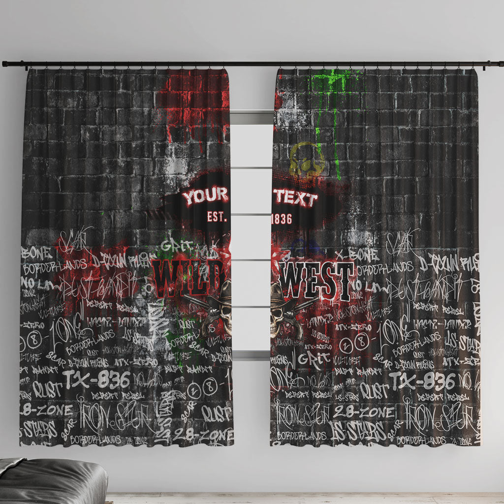 Personalized Wild West Borderlands Window Curtain Urban Street Graffiti Art Skull Scorpion Symbols