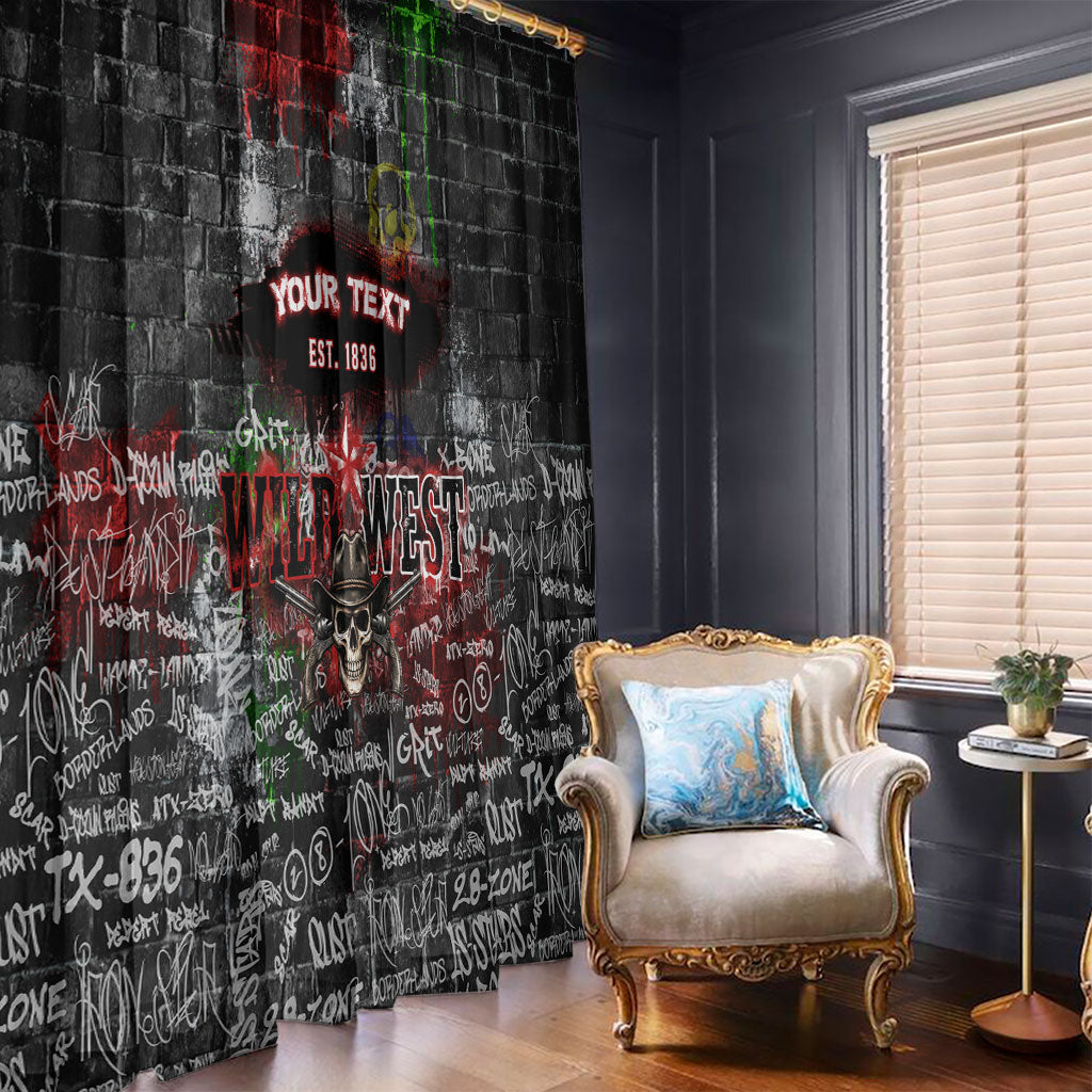 Personalized Wild West Borderlands Window Curtain Urban Street Graffiti Art Skull Scorpion Symbols