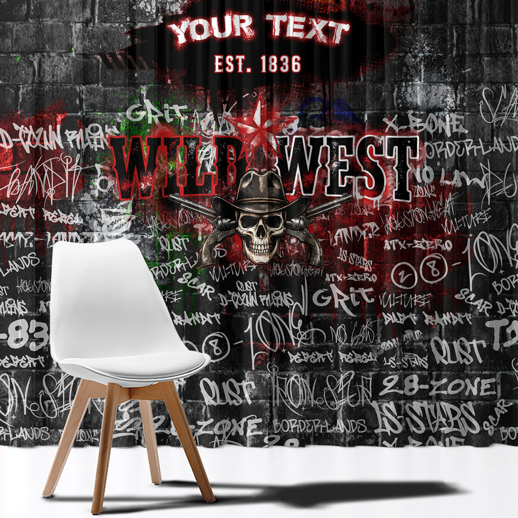 Personalized Wild West Borderlands Window Curtain Urban Street Graffiti Art Skull Scorpion Symbols