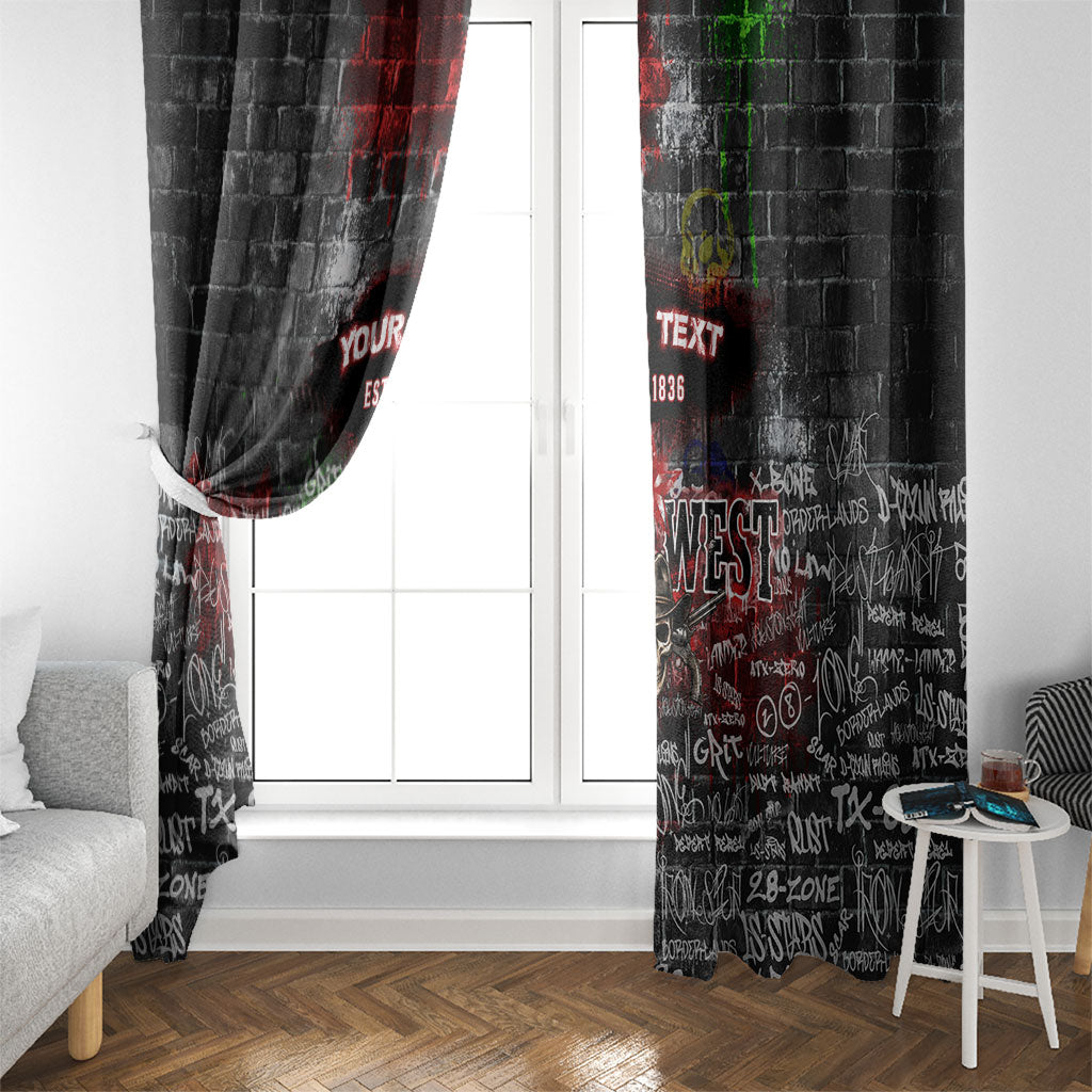 Personalized Wild West Borderlands Window Curtain Urban Street Graffiti Art Skull Scorpion Symbols