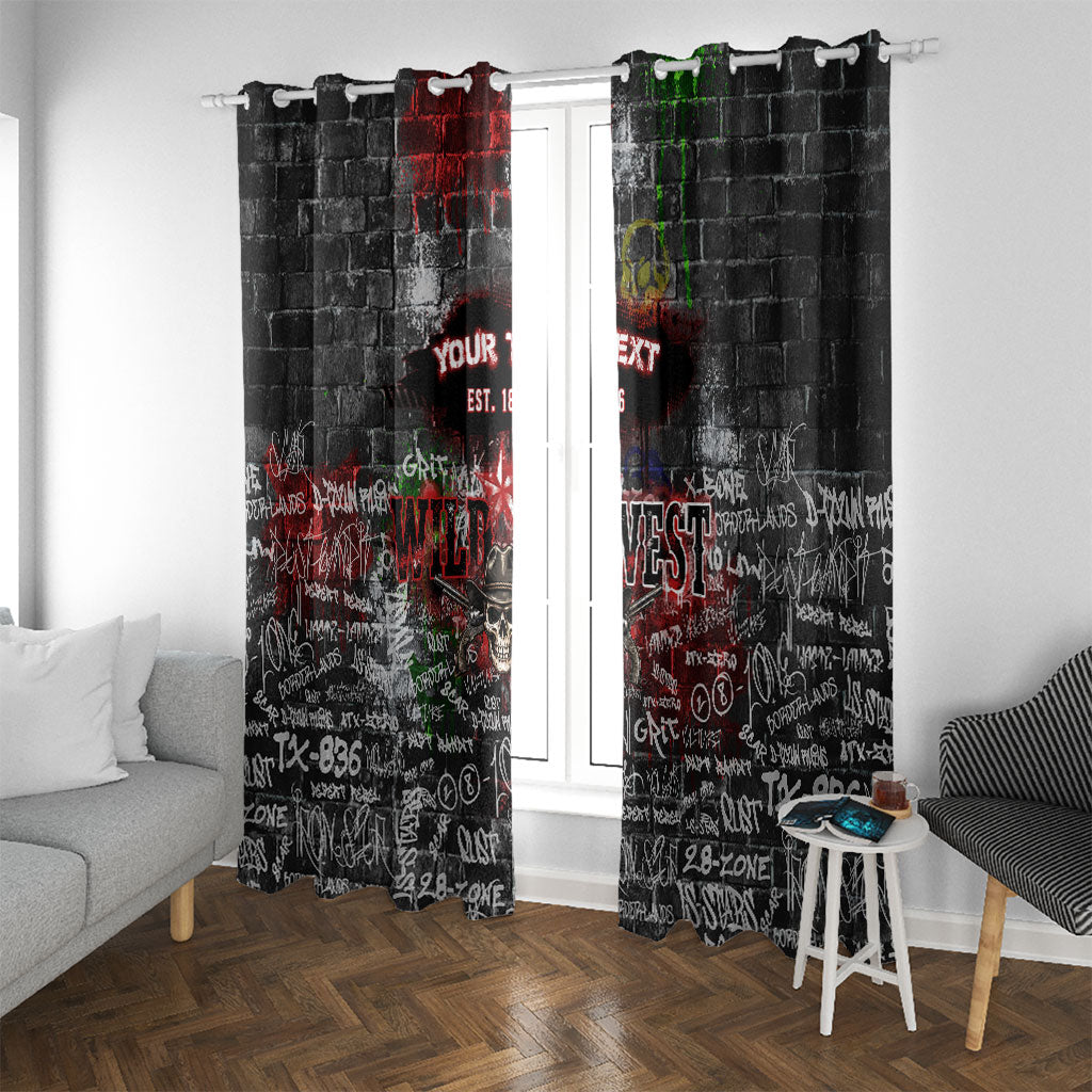 Personalized Wild West Borderlands Window Curtain Urban Street Graffiti Art Skull Scorpion Symbols
