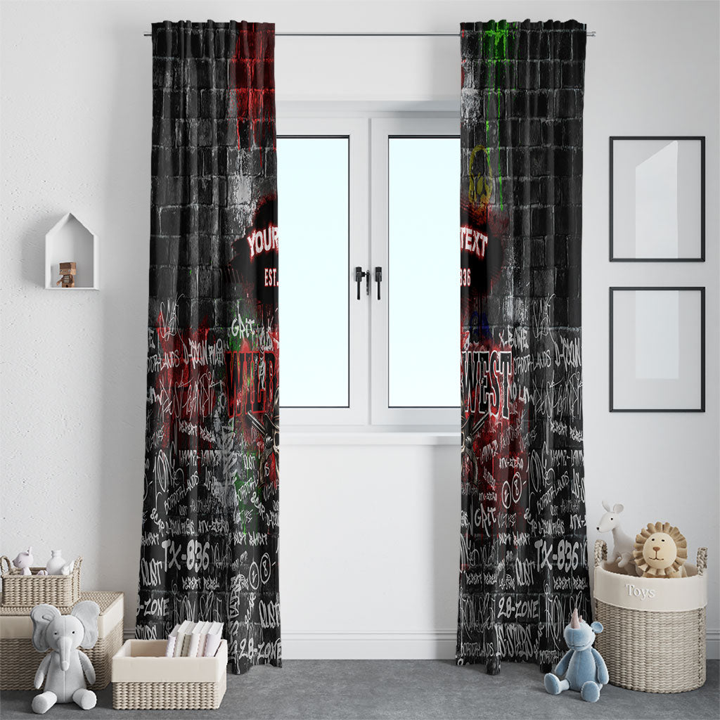 Personalized Wild West Borderlands Window Curtain Urban Street Graffiti Art Skull Scorpion Symbols