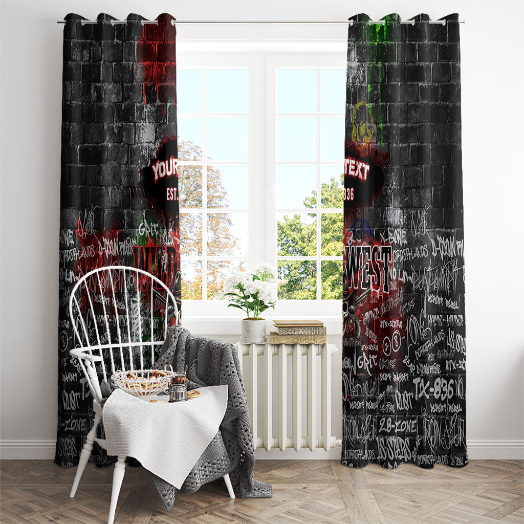 Personalized Wild West Borderlands Window Curtain Urban Street Graffiti Art Skull Scorpion Symbols