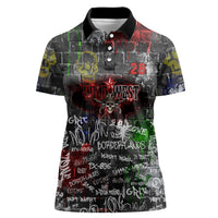 Personalized Wild West Borderlands Women Polo Shirt Urban Street Graffiti Art Skull Scorpion Symbols