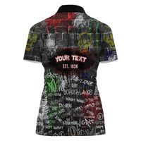 Personalized Wild West Borderlands Women Polo Shirt Urban Street Graffiti Art Skull Scorpion Symbols