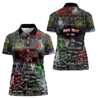 Personalized Wild West Borderlands Women Polo Shirt Urban Street Graffiti Art Skull Scorpion Symbols