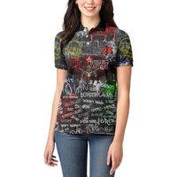Personalized Wild West Borderlands Women Polo Shirt Urban Street Graffiti Art Skull Scorpion Symbols