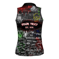 Personalized Wild West Borderlands Women Sleeveless Polo Shirt Urban Street Graffiti Art Skull Scorpion Symbols