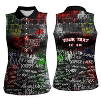 Personalized Wild West Borderlands Women Sleeveless Polo Shirt Urban Street Graffiti Art Skull Scorpion Symbols