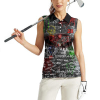 Personalized Wild West Borderlands Women Sleeveless Polo Shirt Urban Street Graffiti Art Skull Scorpion Symbols