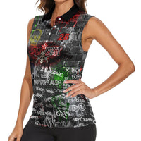 Personalized Wild West Borderlands Women Sleeveless Polo Shirt Urban Street Graffiti Art Skull Scorpion Symbols