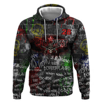 Personalized Wild West Borderlands Zip Hoodie Urban Street Graffiti Art Skull Scorpion Symbols