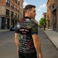 Personalized Wild West Borderlands Zipper Polo Shirt Urban Street Graffiti Art Skull Scorpion Symbols
