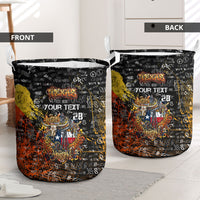 Personalized Texas State Pride Laundry Basket Urban Graffiti Style - Longhorn Skull - Oil Derrick Graphic