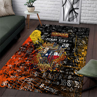 Personalized Texas State Pride Area Rug Urban Graffiti Style - Longhorn Skull - Oil Derrick Graphic