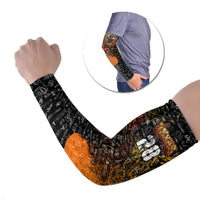 Personalized Texas State Pride Arm Sleeves Urban Graffiti Style - Longhorn Skull - Oil Derrick Graphic