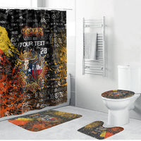Personalized Texas State Pride Bathroom Set Urban Graffiti Style - Longhorn Skull - Oil Derrick Graphic