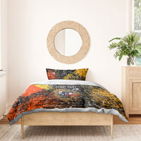 Personalized Texas State Pride Bedding Set Urban Graffiti Style - Longhorn Skull - Oil Derrick Graphic