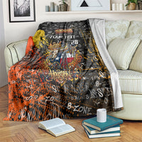 Personalized Texas State Pride Blanket Urban Graffiti Style - Longhorn Skull - Oil Derrick Graphic
