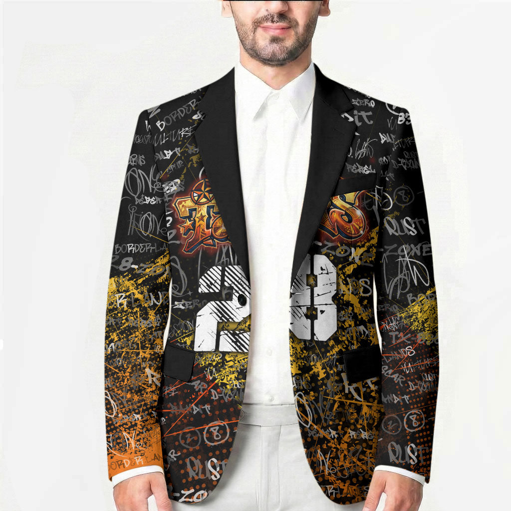 Personalized Texas State Pride Blazer Urban Graffiti Style - Longhorn Skull - Oil Derrick Graphic