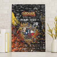 Personalized Texas State Pride Canvas Wall Art Urban Graffiti Style - Longhorn Skull - Oil Derrick Graphic