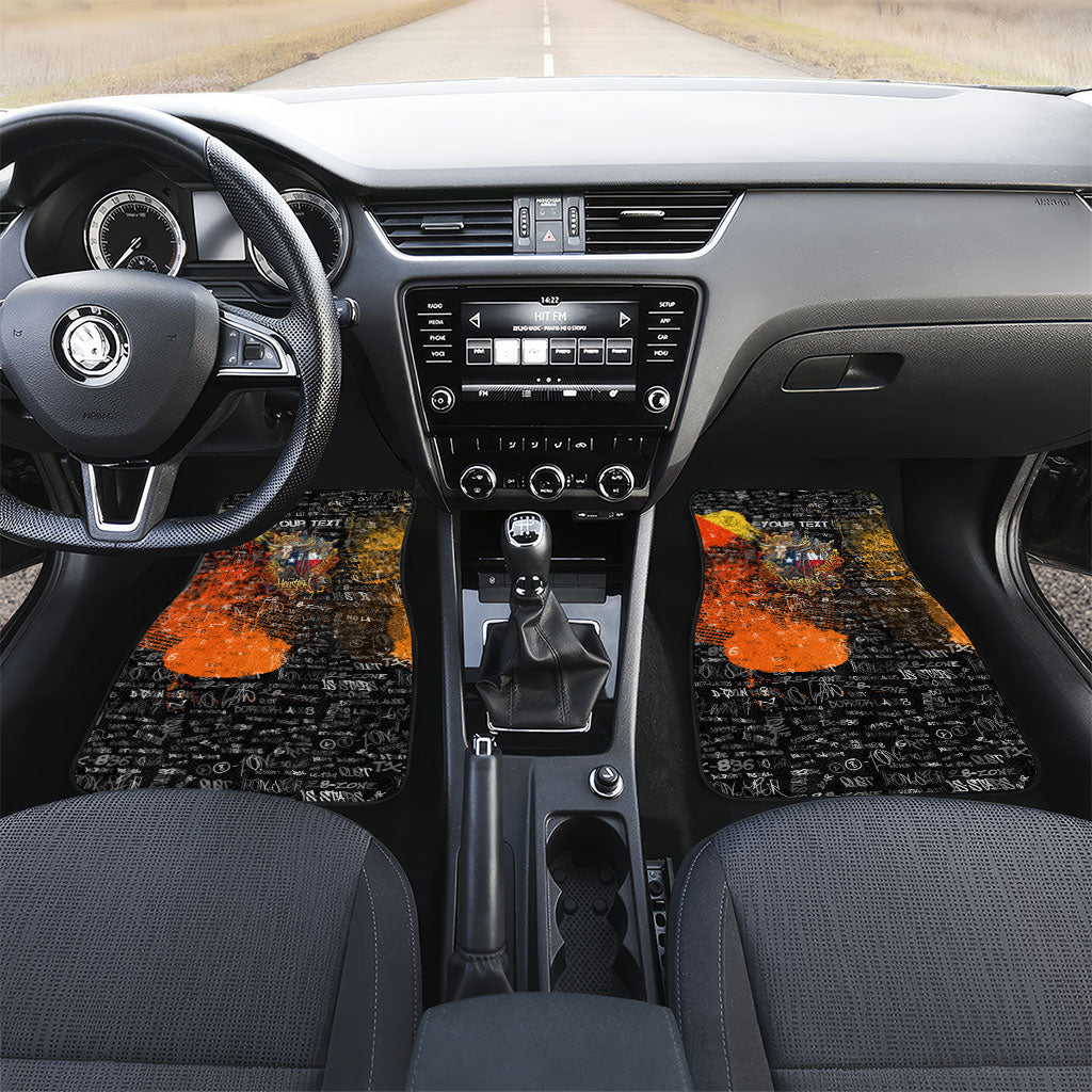 Personalized Texas State Pride Car Mats Urban Graffiti Style - Longhorn Skull - Oil Derrick Graphic