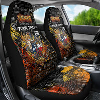 Personalized Texas State Pride Car Seat Cover Urban Graffiti Style - Longhorn Skull - Oil Derrick Graphic