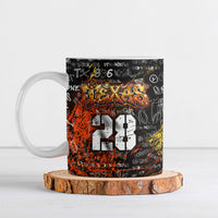 Personalized Texas State Pride Ceramic Mug Urban Graffiti Style - Longhorn Skull - Oil Derrick Graphic