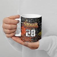 Personalized Texas State Pride Ceramic Mug Urban Graffiti Style - Longhorn Skull - Oil Derrick Graphic
