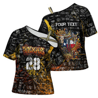 Personalized Texas State Pride Cross Shoulder Shirt Urban Graffiti Style - Longhorn Skull - Oil Derrick Graphic