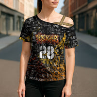 Personalized Texas State Pride Cross Shoulder Shirt Urban Graffiti Style - Longhorn Skull - Oil Derrick Graphic