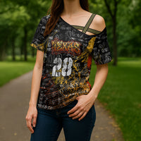 Personalized Texas State Pride Cross Shoulder Shirt Urban Graffiti Style - Longhorn Skull - Oil Derrick Graphic
