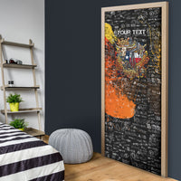 Personalized Texas State Pride Door Cover Urban Graffiti Style - Longhorn Skull - Oil Derrick Graphic