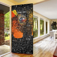 Personalized Texas State Pride Door Cover Urban Graffiti Style - Longhorn Skull - Oil Derrick Graphic