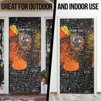 Personalized Texas State Pride Door Cover Urban Graffiti Style - Longhorn Skull - Oil Derrick Graphic