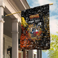 Personalized Texas State Pride Garden Flag Urban Graffiti Style - Longhorn Skull - Oil Derrick Graphic