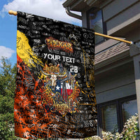 Personalized Texas State Pride Garden Flag Urban Graffiti Style - Longhorn Skull - Oil Derrick Graphic