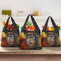 Personalized Texas State Pride Grocery Bag Urban Graffiti Style - Longhorn Skull - Oil Derrick Graphic