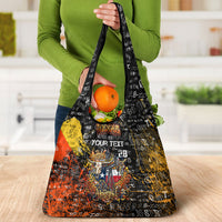 Personalized Texas State Pride Grocery Bag Urban Graffiti Style - Longhorn Skull - Oil Derrick Graphic