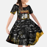 Personalized Texas State Pride Kid Short Sleeve Dress Urban Graffiti Style - Longhorn Skull - Oil Derrick Graphic