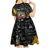 Personalized Texas State Pride Kid Short Sleeve Dress Urban Graffiti Style - Longhorn Skull - Oil Derrick Graphic