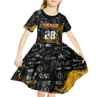 Personalized Texas State Pride Kid Short Sleeve Dress Urban Graffiti Style - Longhorn Skull - Oil Derrick Graphic