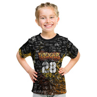 Personalized Texas State Pride Kid T Shirt Urban Graffiti Style - Longhorn Skull - Oil Derrick Graphic