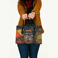Personalized Texas State Pride Leather Bag Urban Graffiti Style - Longhorn Skull - Oil Derrick Graphic