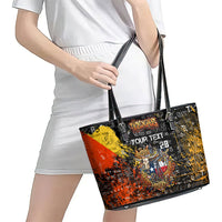 Personalized Texas State Pride Leather Tote Bag Urban Graffiti Style - Longhorn Skull - Oil Derrick Graphic