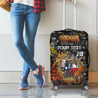 Personalized Texas State Pride Luggage Cover Urban Graffiti Style - Longhorn Skull - Oil Derrick Graphic
